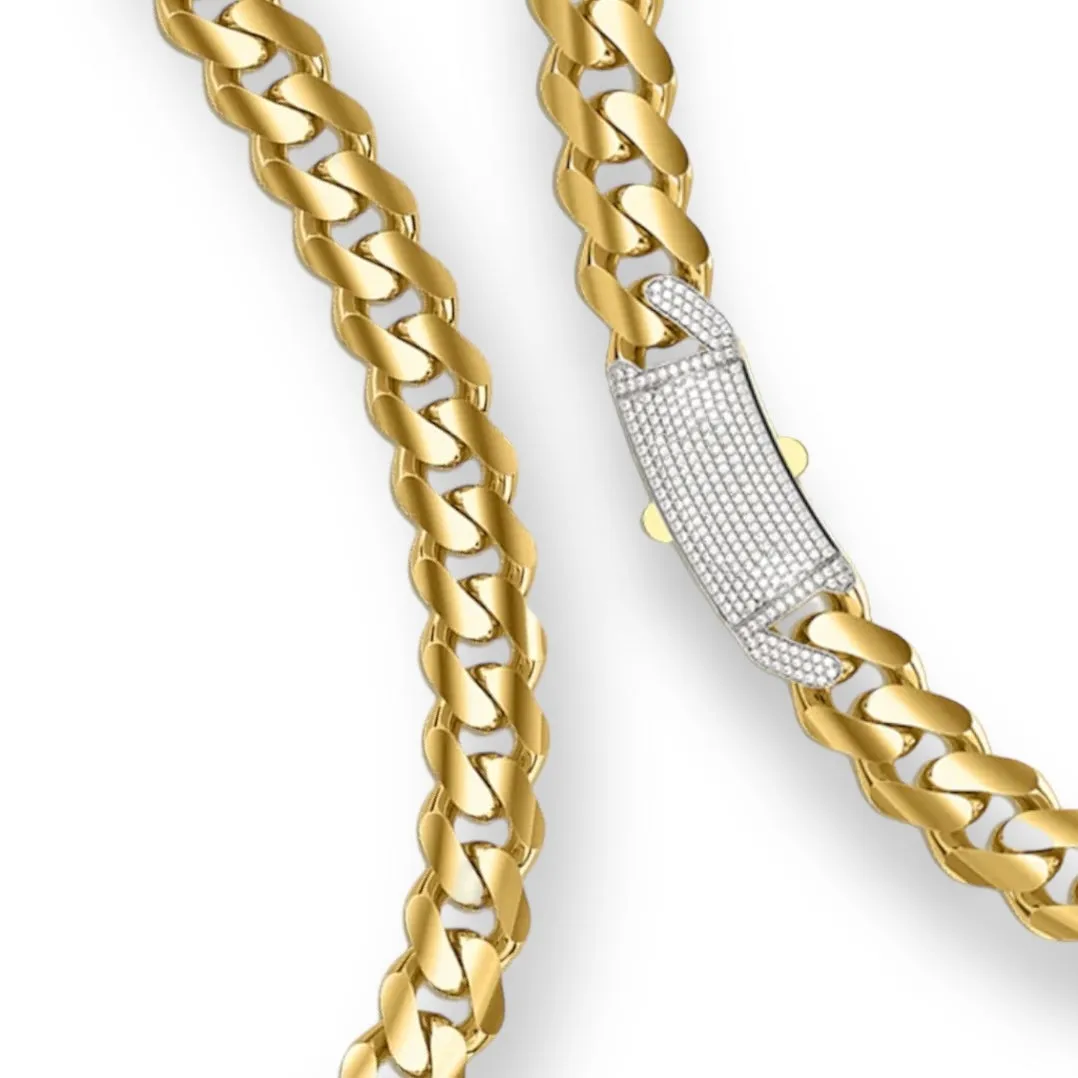 10k Classic Luxury Monaco Chain 8mm 24inch