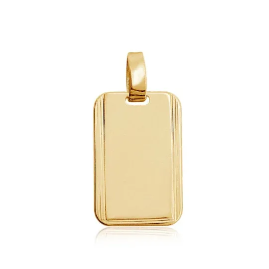 18k Gold Filled Luxury Rectangle Plate Pendant Unisex