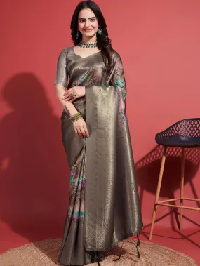 Abstract Printed Handloom Saree