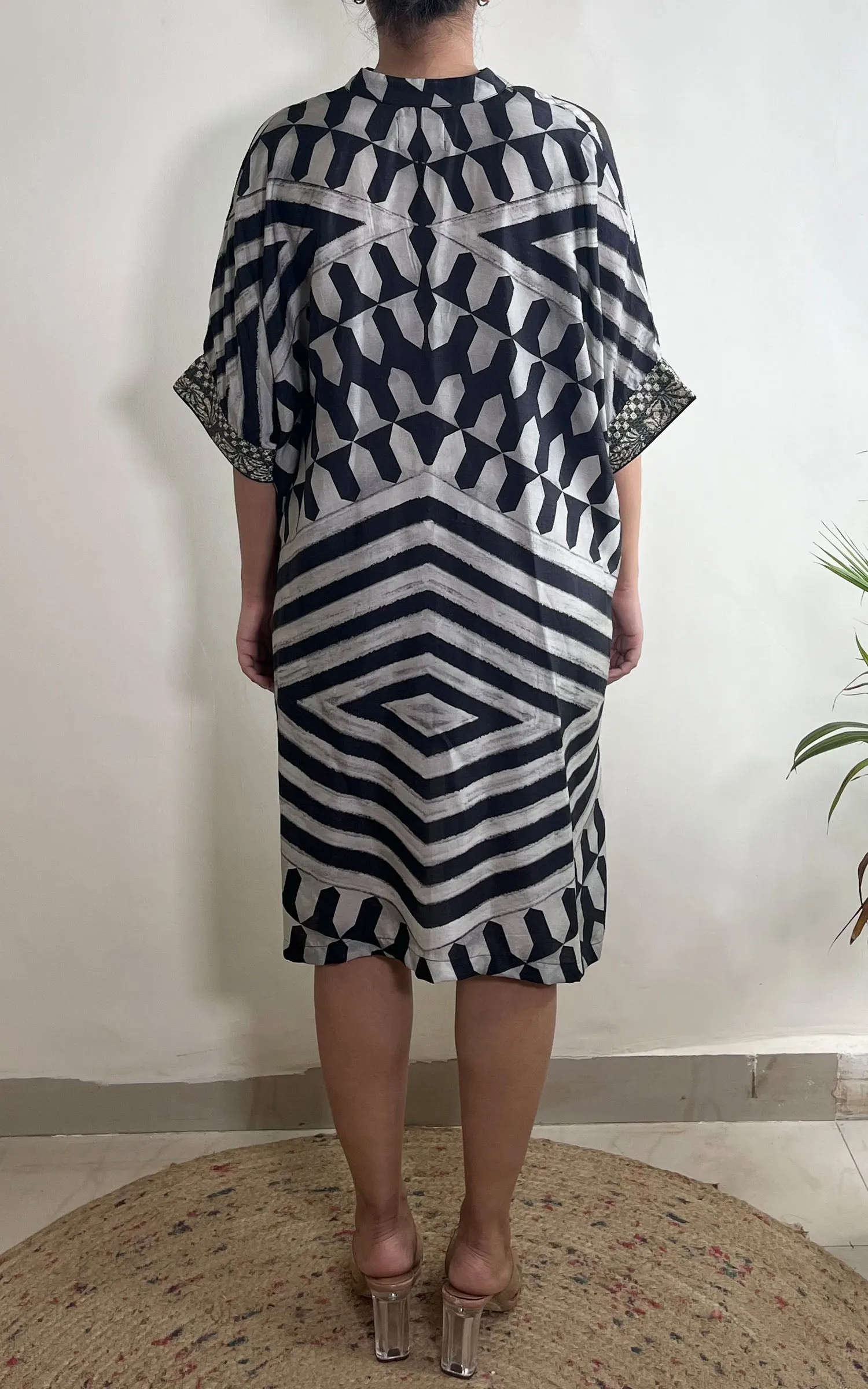 Abstract Printed Short Dress