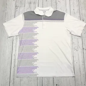 Adidas white grey purple patterned golf shirt - His M