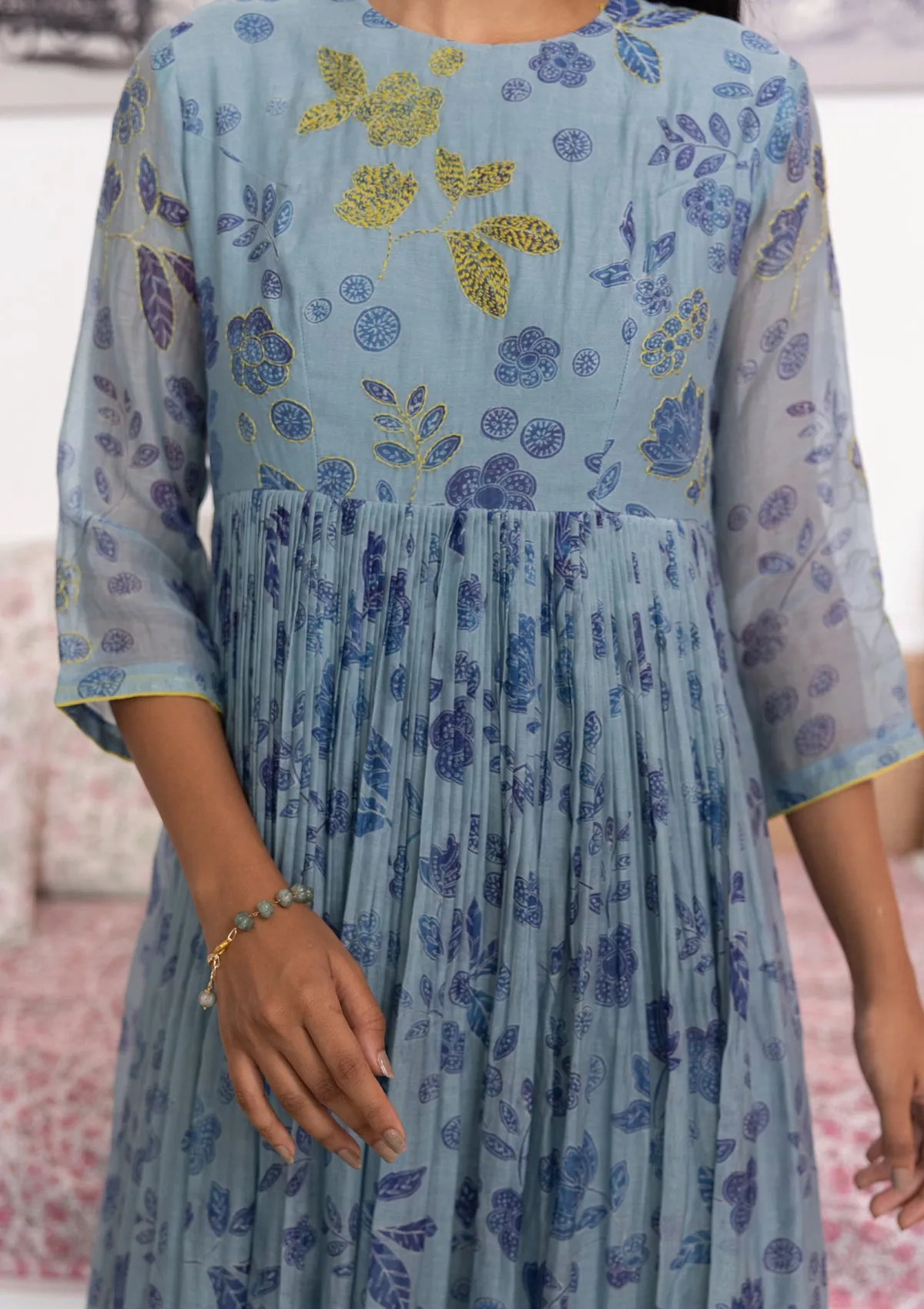 AZURE PRINTED ANARKALI SET