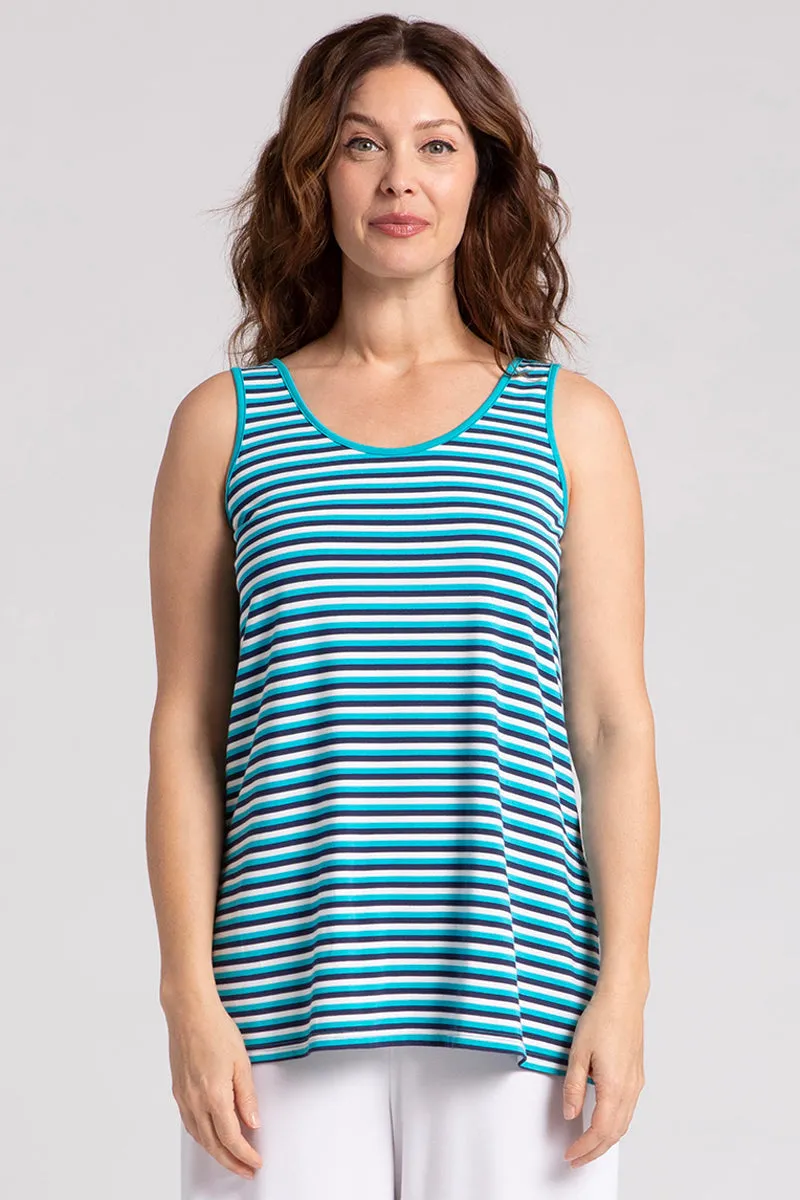 Bamboo Reversible Go To Tank | Blue Multi