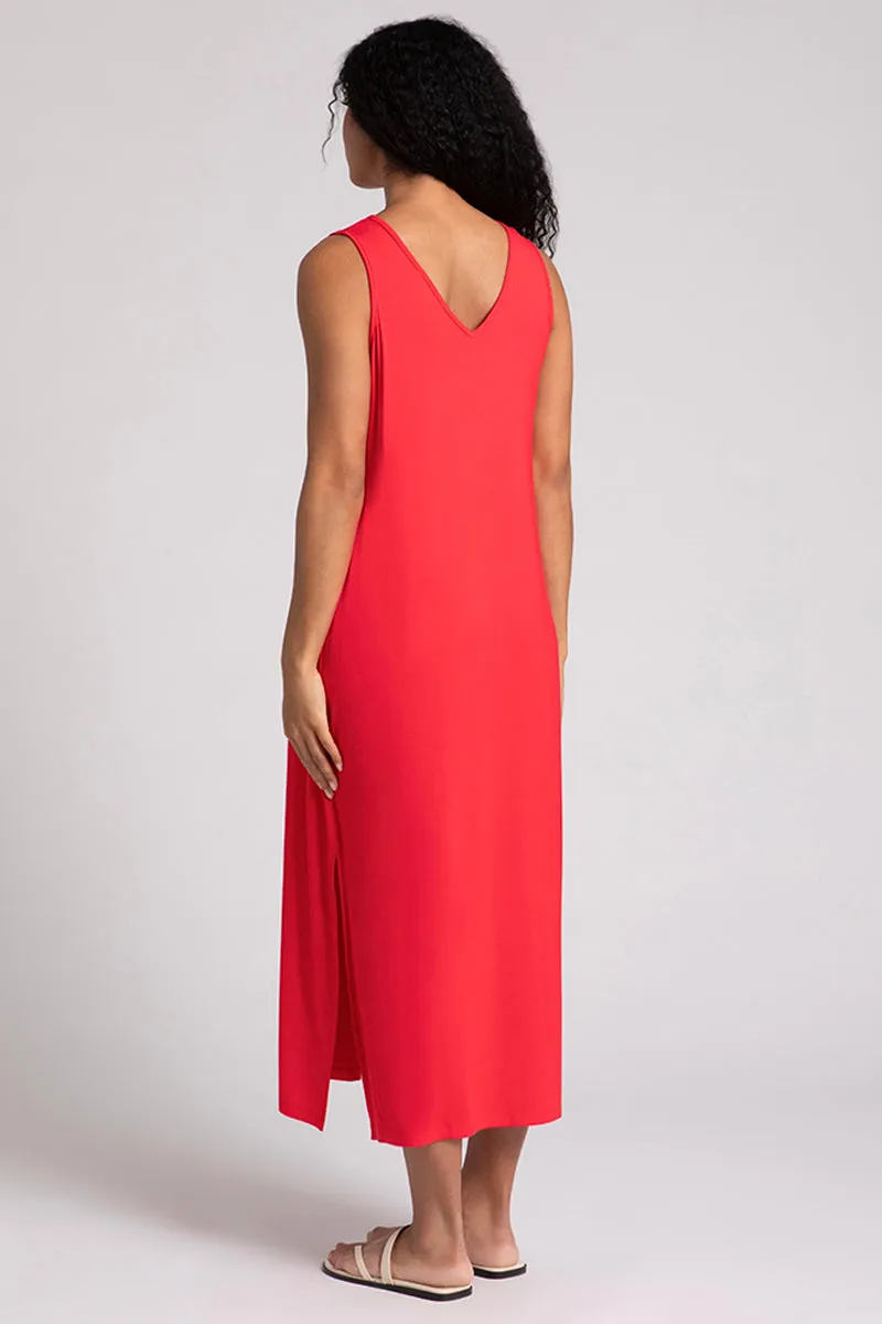 Bamboo Reversible Slit Tank Dress | Lipstick