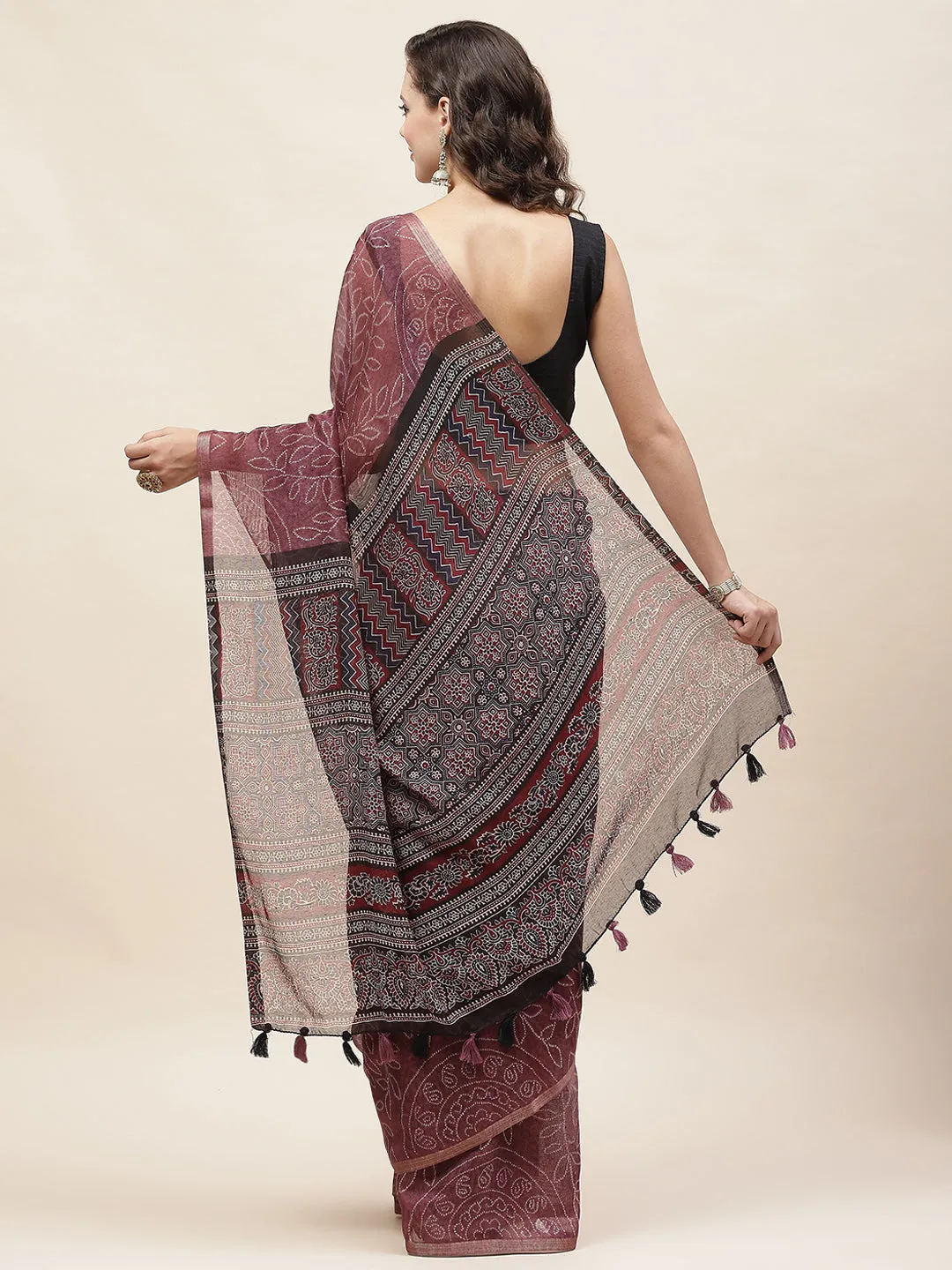 Bandhani Printed Cotton Saree