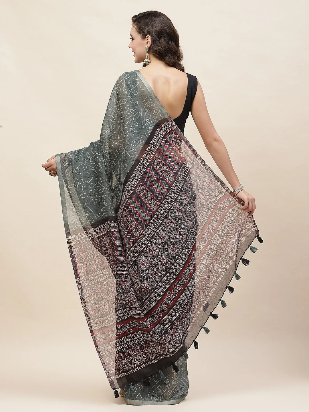 Bandhani Printed Cotton Saree