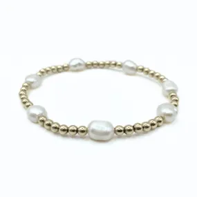 Baroque Patterned Pearl Bracelet in 14k Gold-Filled