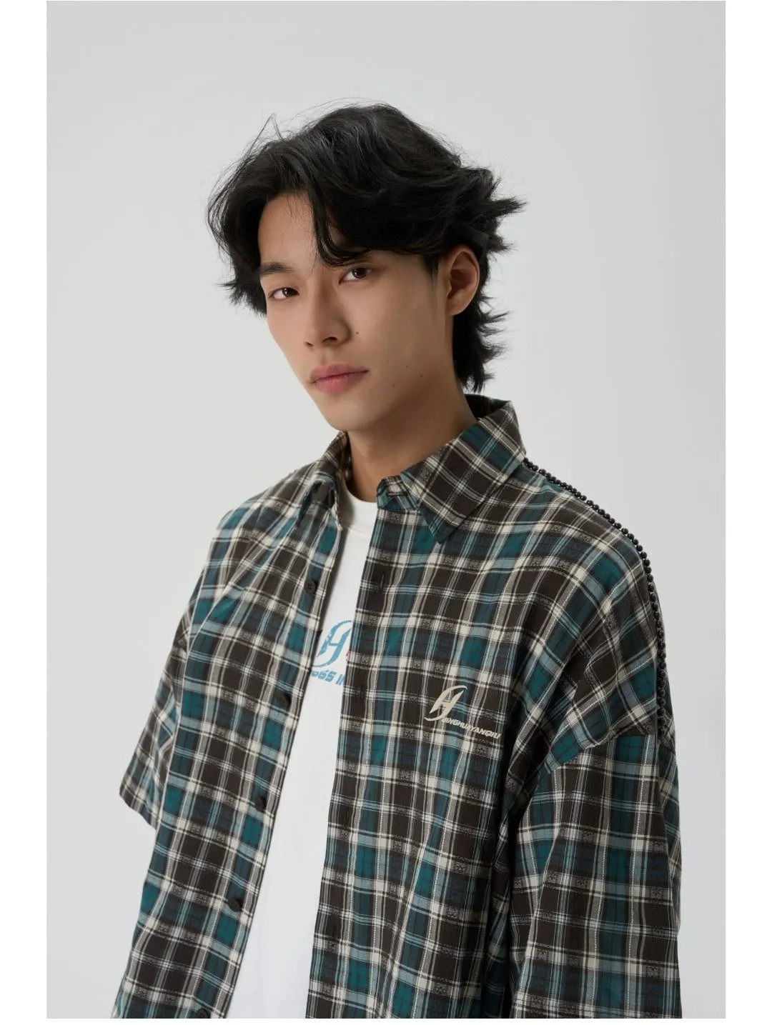 Basic Plaid Short Sleeve Shirt