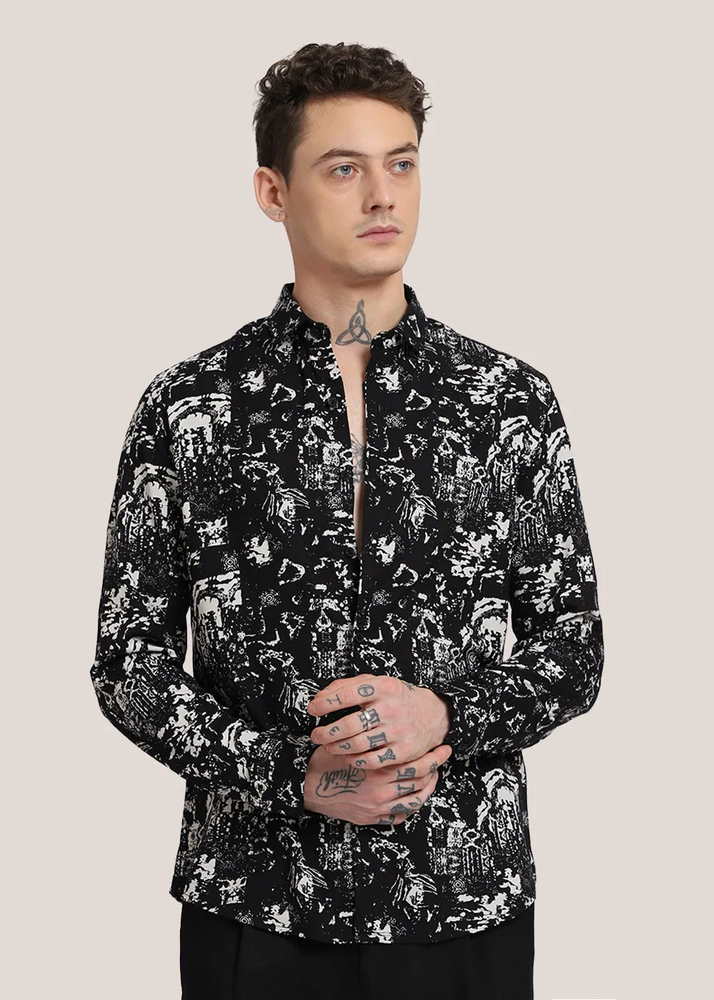 Black Abstract Printed shirt