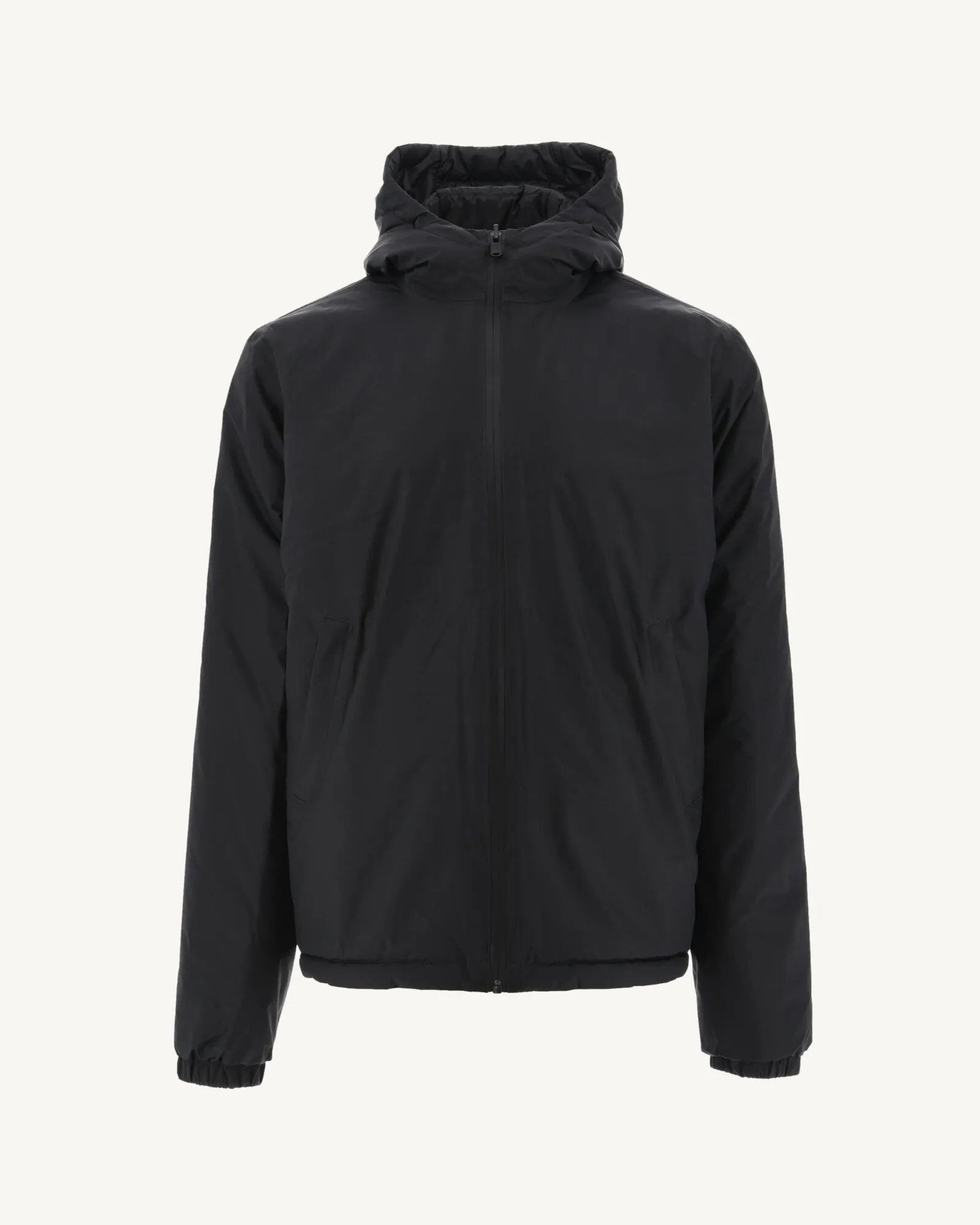 Black Bergen reversible hooded puffer jacket