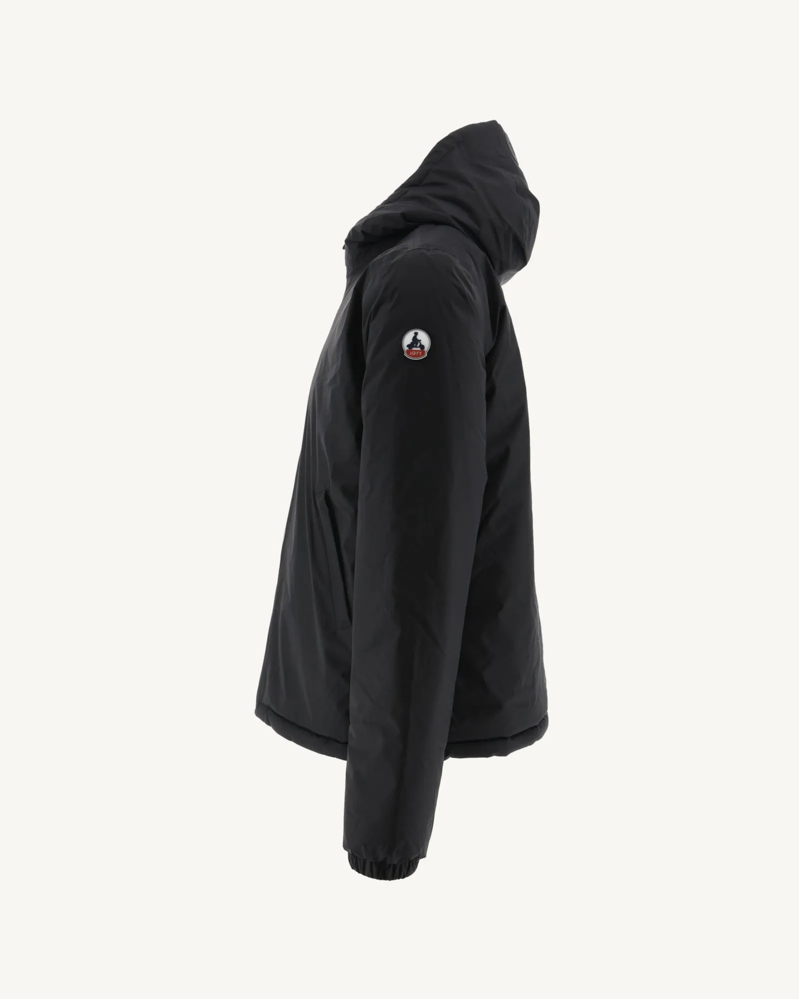 Black Bergen reversible hooded puffer jacket