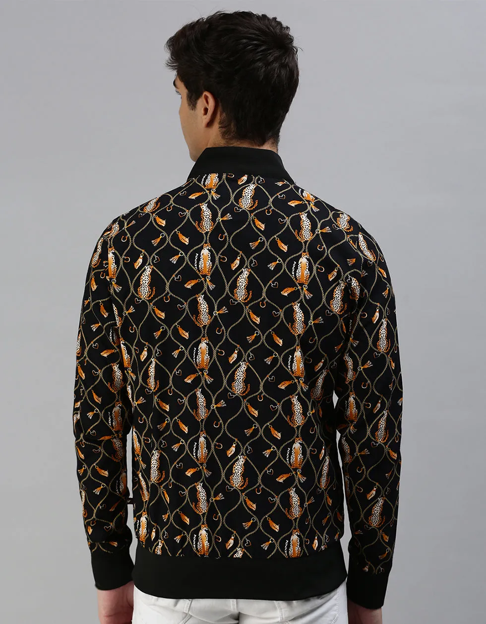 Black Printed Men's Shacket