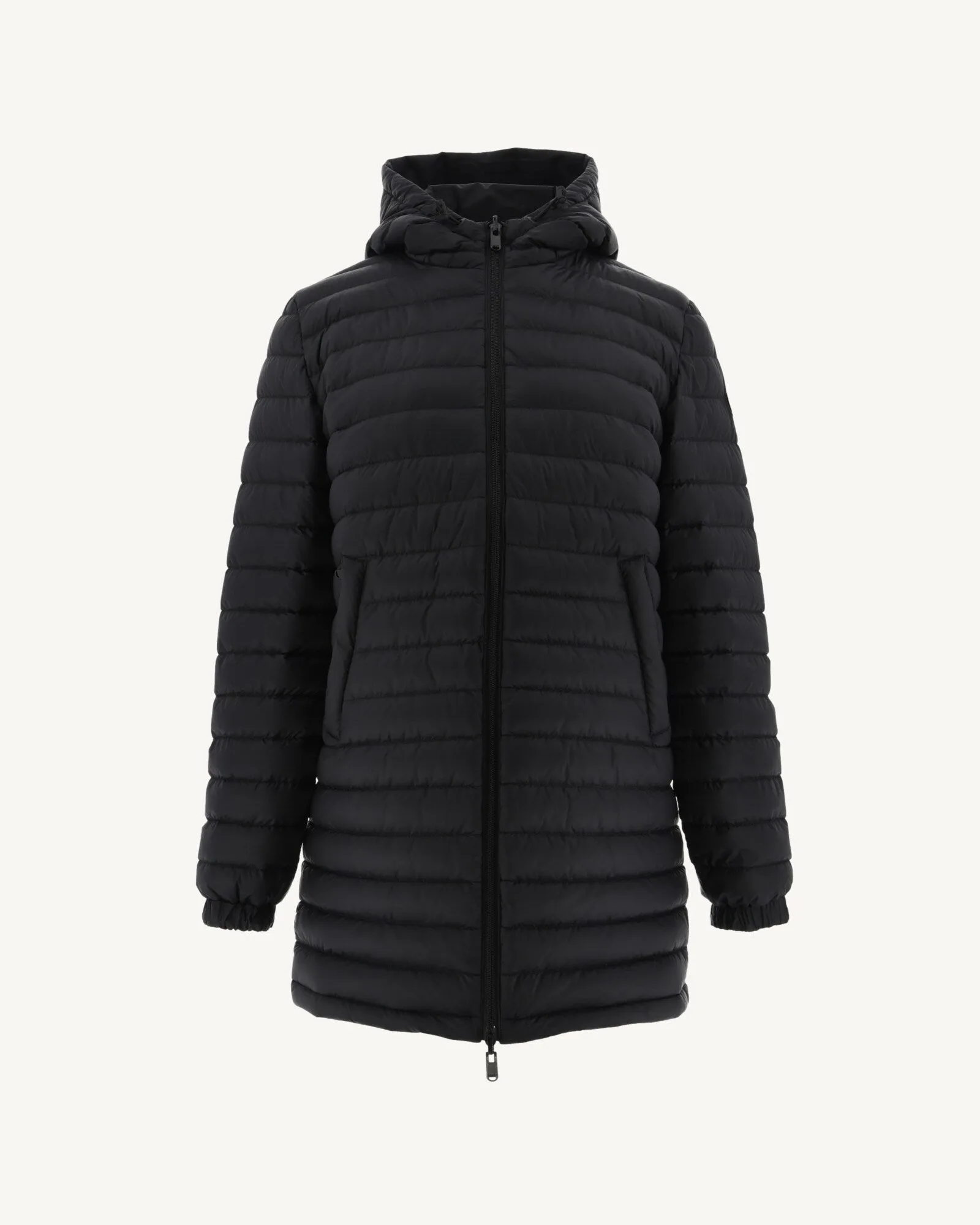 Black Roma long reversible puffer jacket