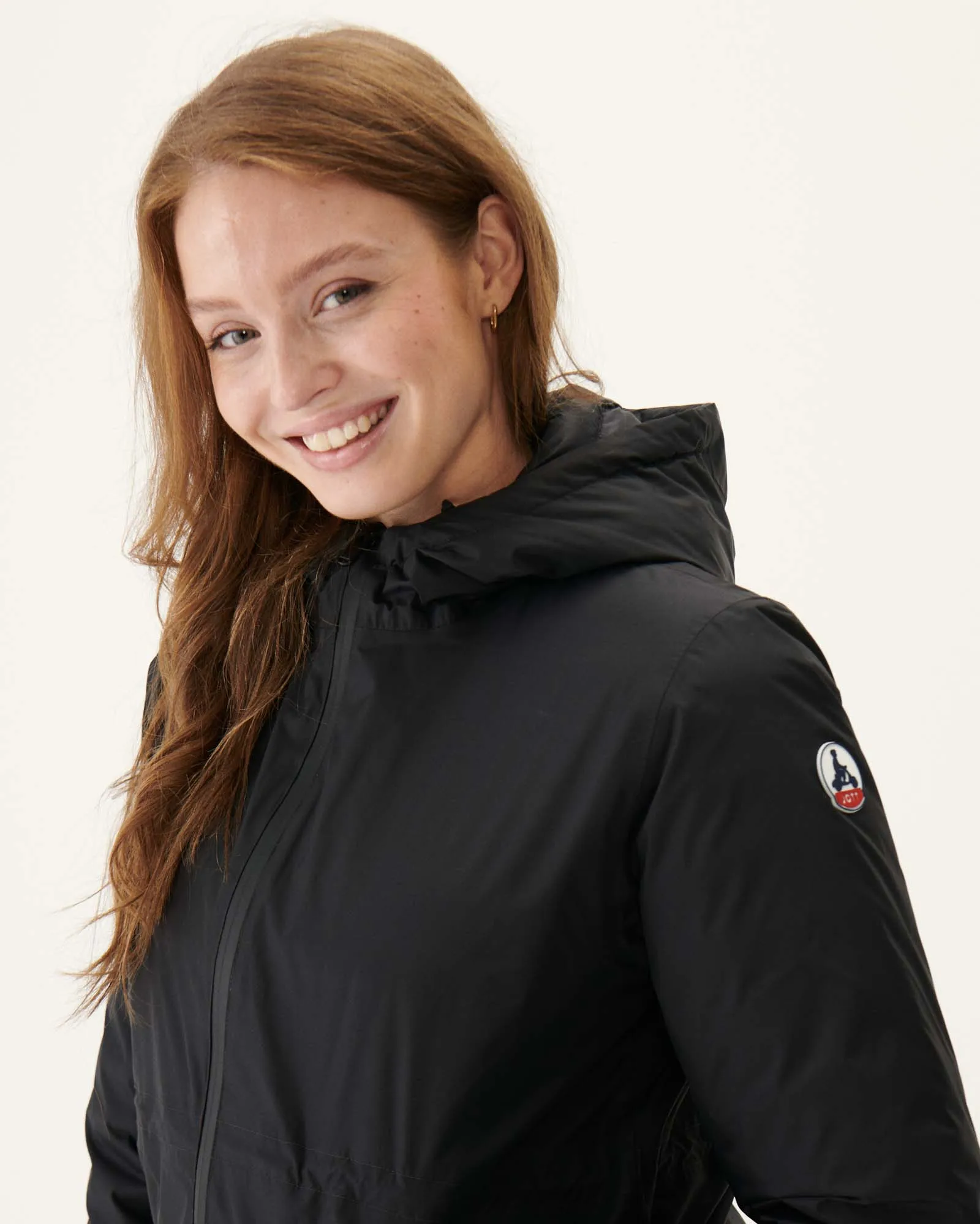 Black Roma long reversible puffer jacket