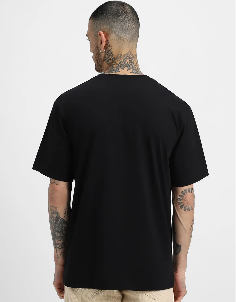 Black Solid Oversized T-shirt