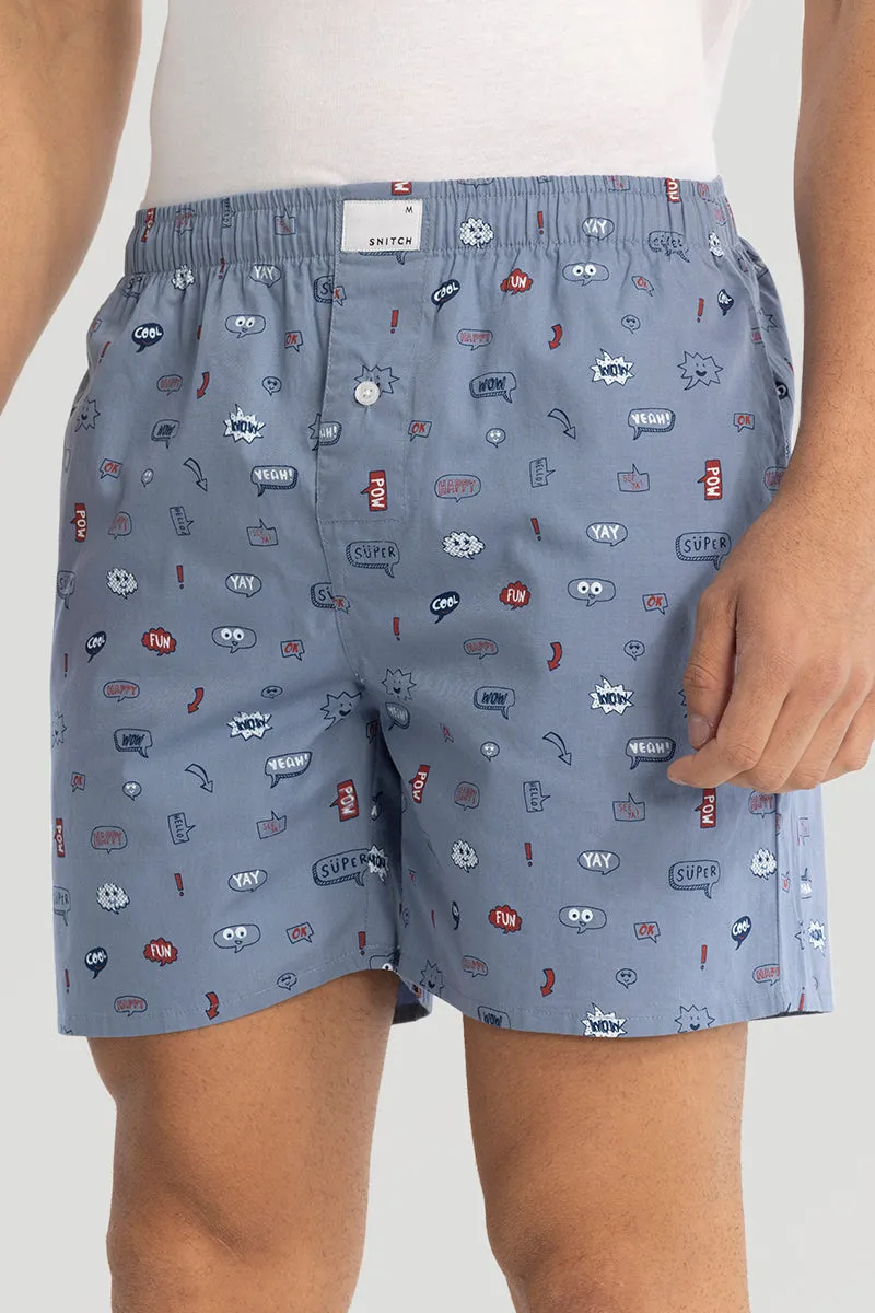 Blue Printed Boxers