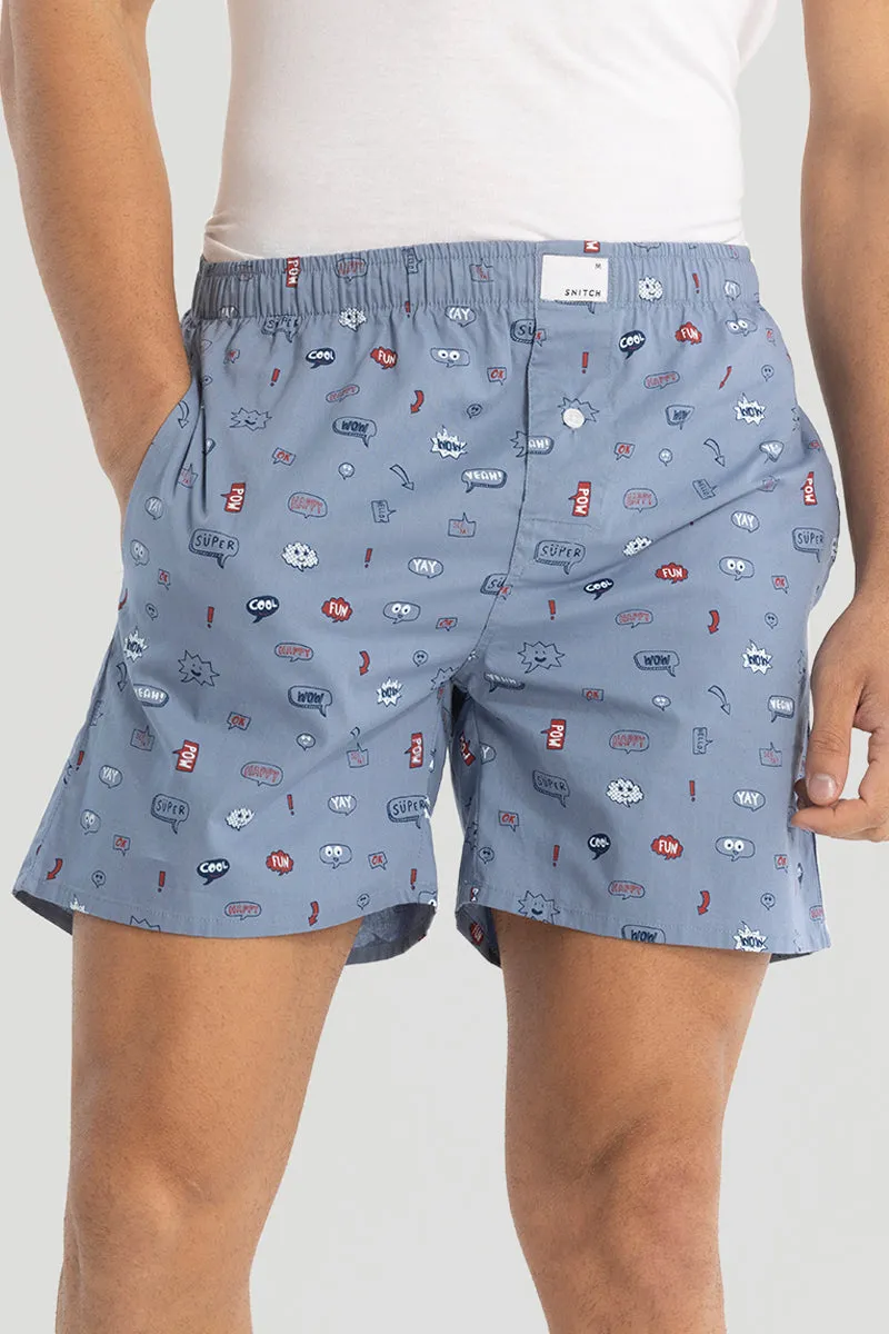 Blue Printed Boxers