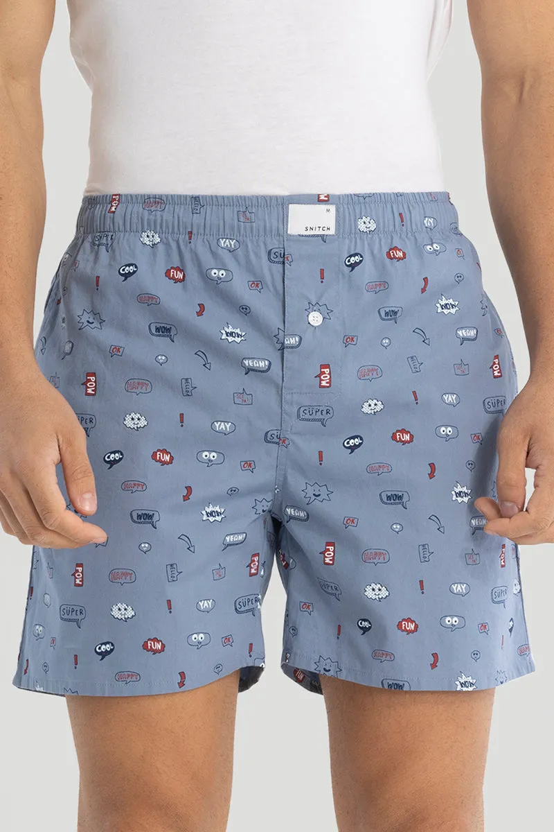 Blue Printed Boxers