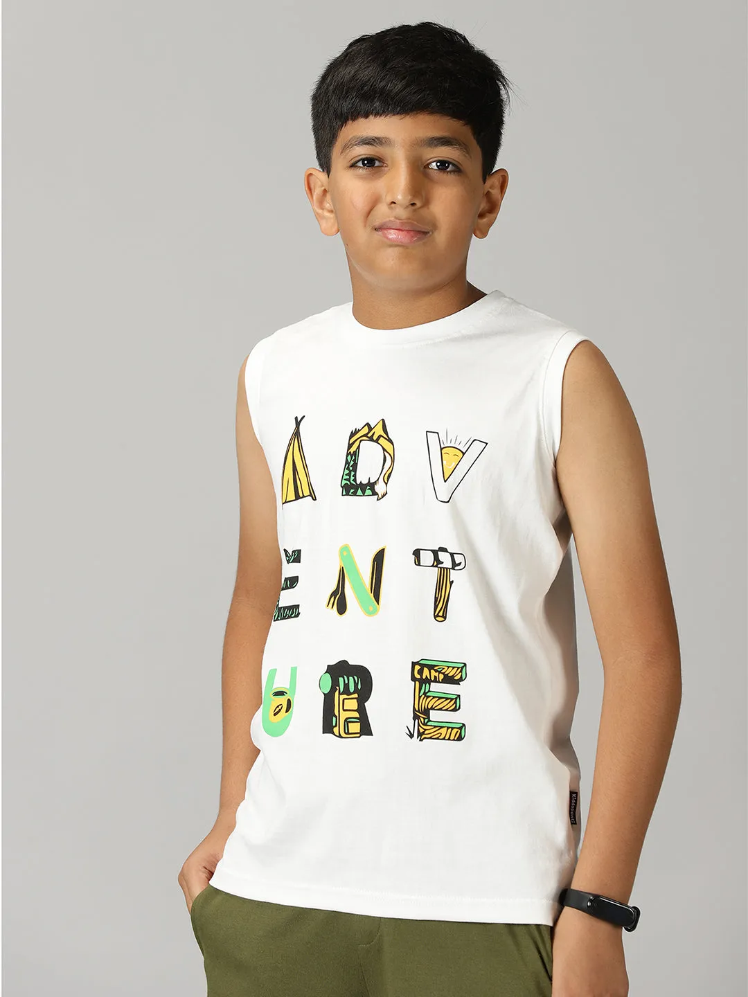 Boys Printed Sleeveless Tee