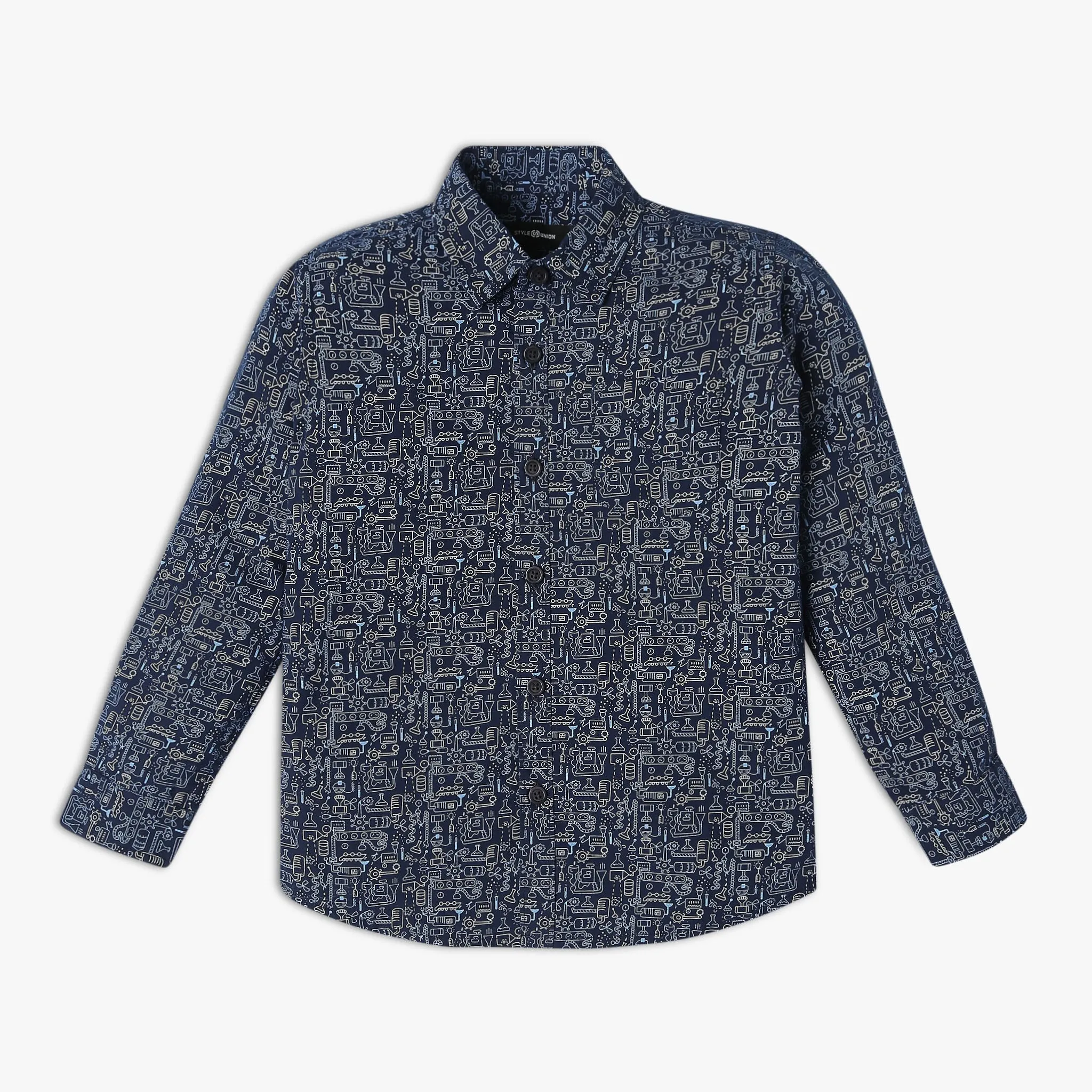 Boy's Regular Fit Printed Shirt