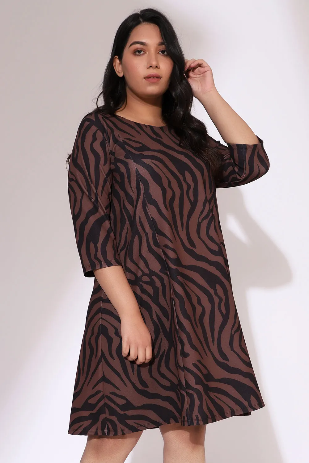 Bronze Tiger Printed Dress