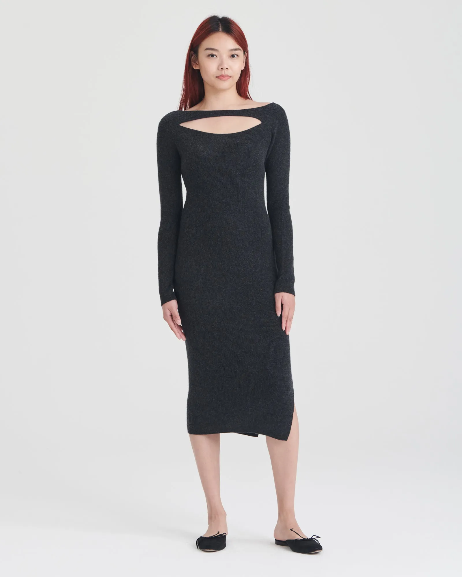 Cashmere Cut Out Reversible Midi Dress