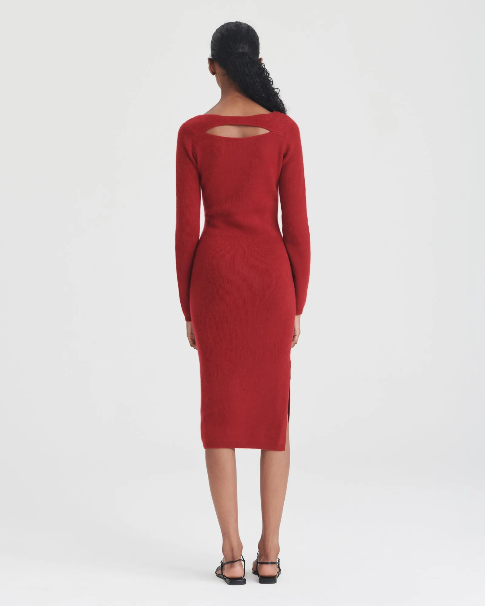 Cashmere Cut Out Reversible Midi Dress