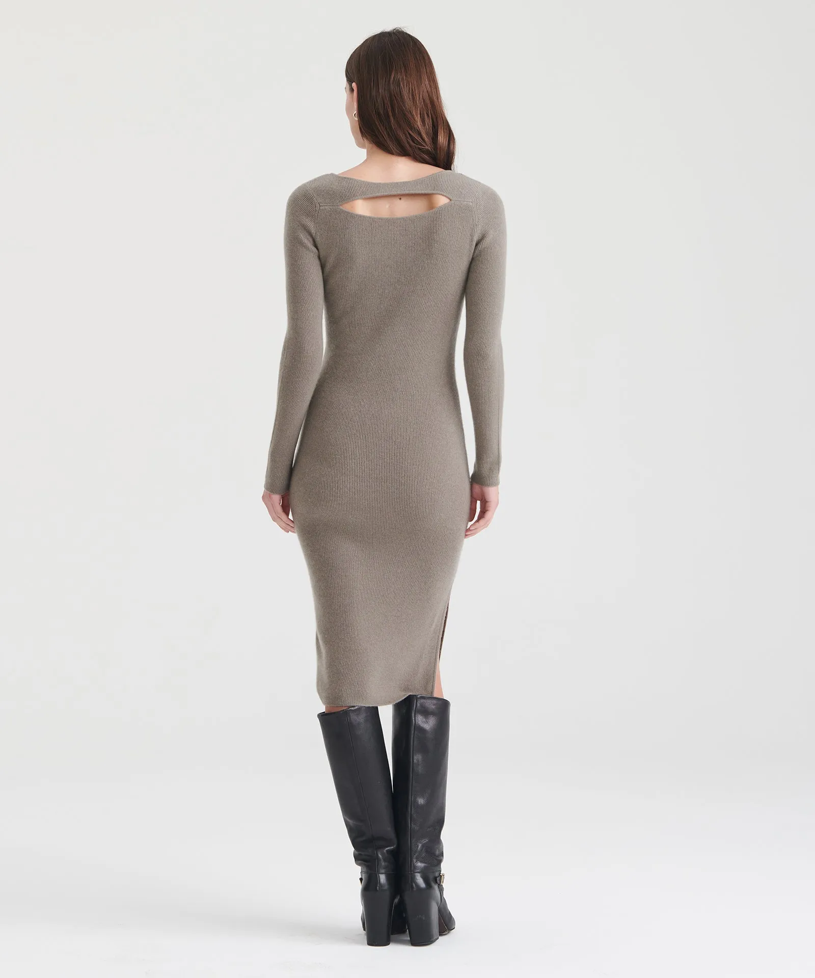 Cashmere Cut Out Reversible Midi Dress