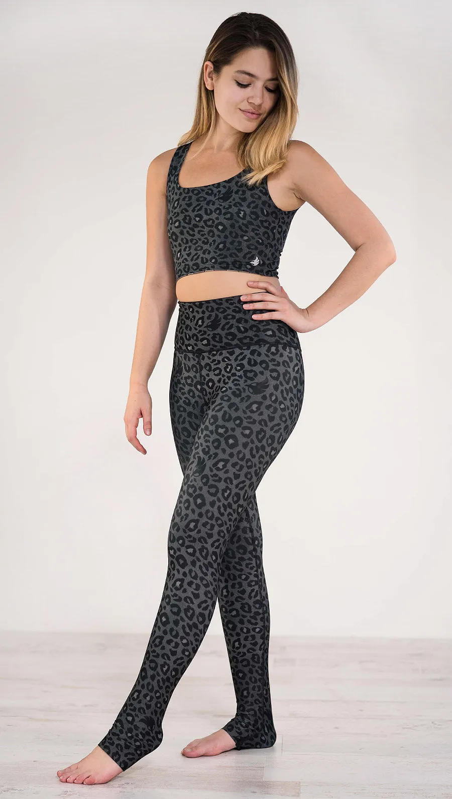 Charcoal Leopard - Reversible Leggings