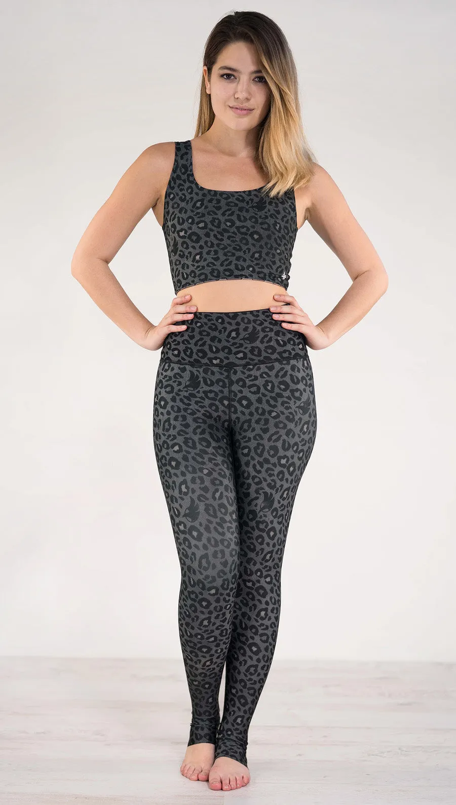 Charcoal Leopard - Reversible Leggings