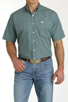 Cinch Teal Geometric Shirt