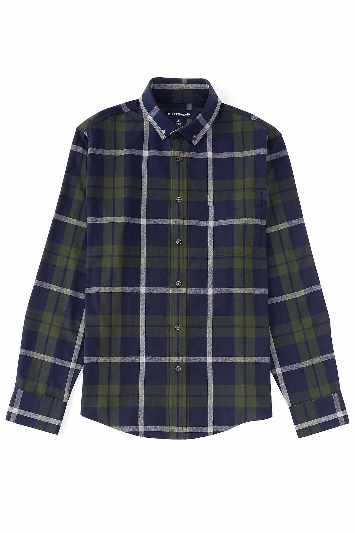 CITY FLANNEL Olive Navy Large Plaid