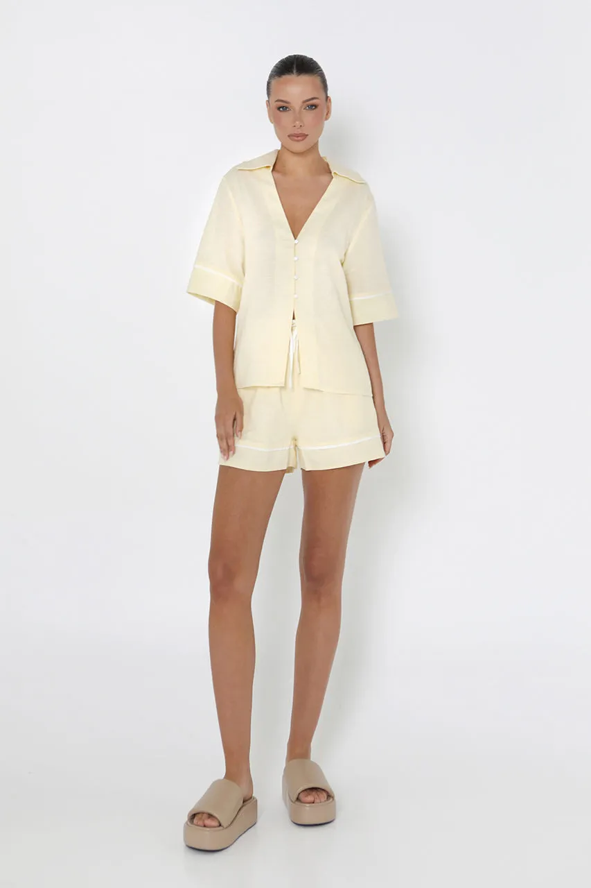 Clara Shirt | Lemon/White