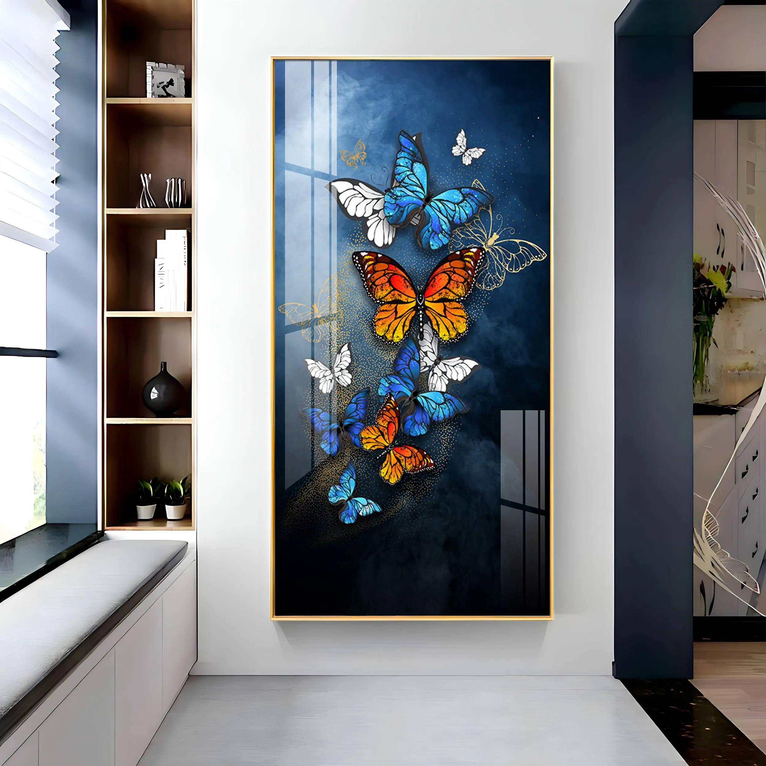 Colorful Butterflies Luxury Crystal Wall Art