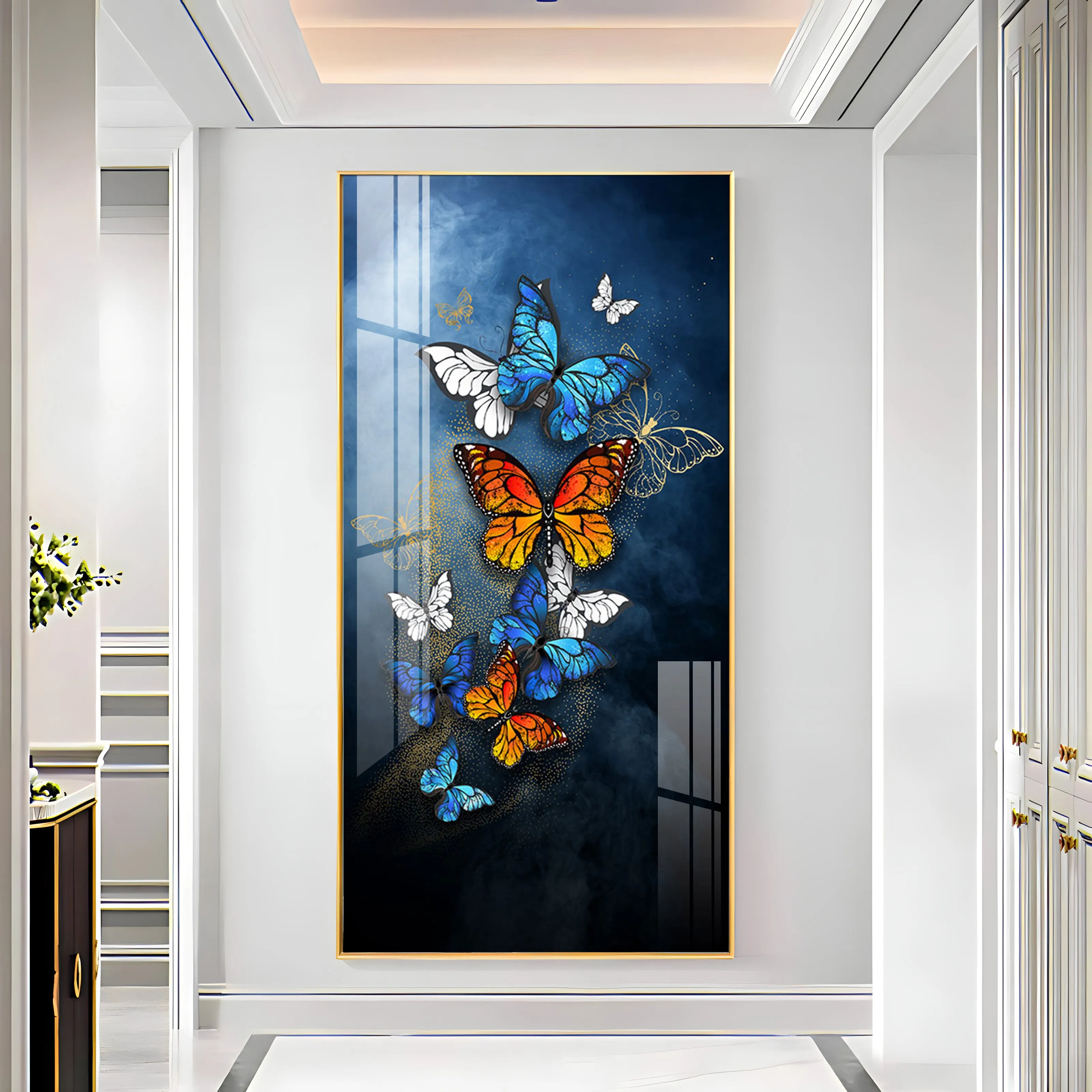 Colorful Butterflies Luxury Crystal Wall Art