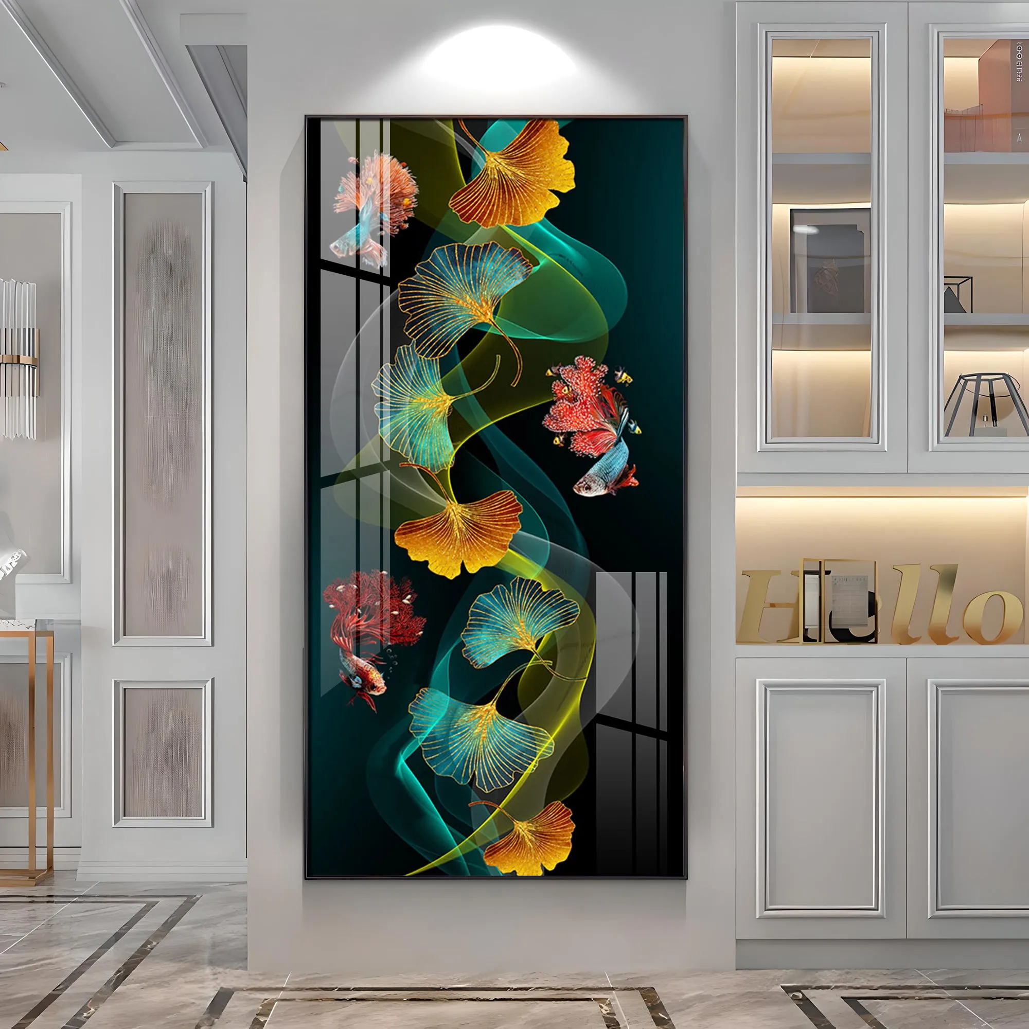 Colorful Ginkgo Luxury Crystal Wall Art