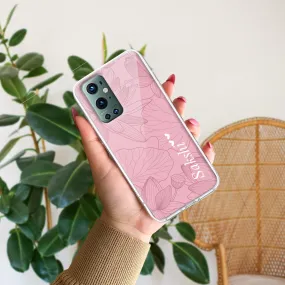 Customized luxury Peach leaves Transparent Silicon Case For OnePlus