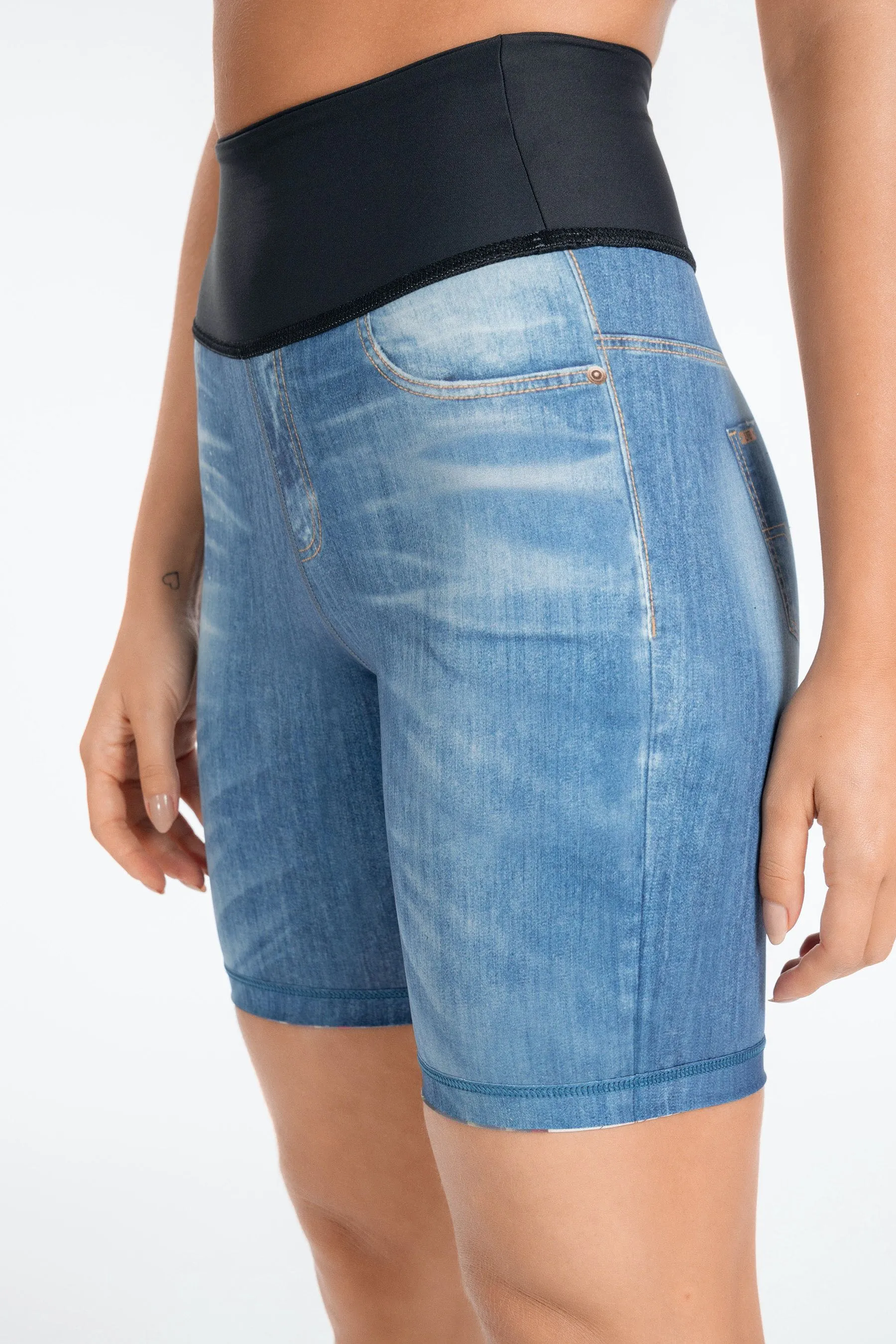 Escape Reversible Denim Bermuda