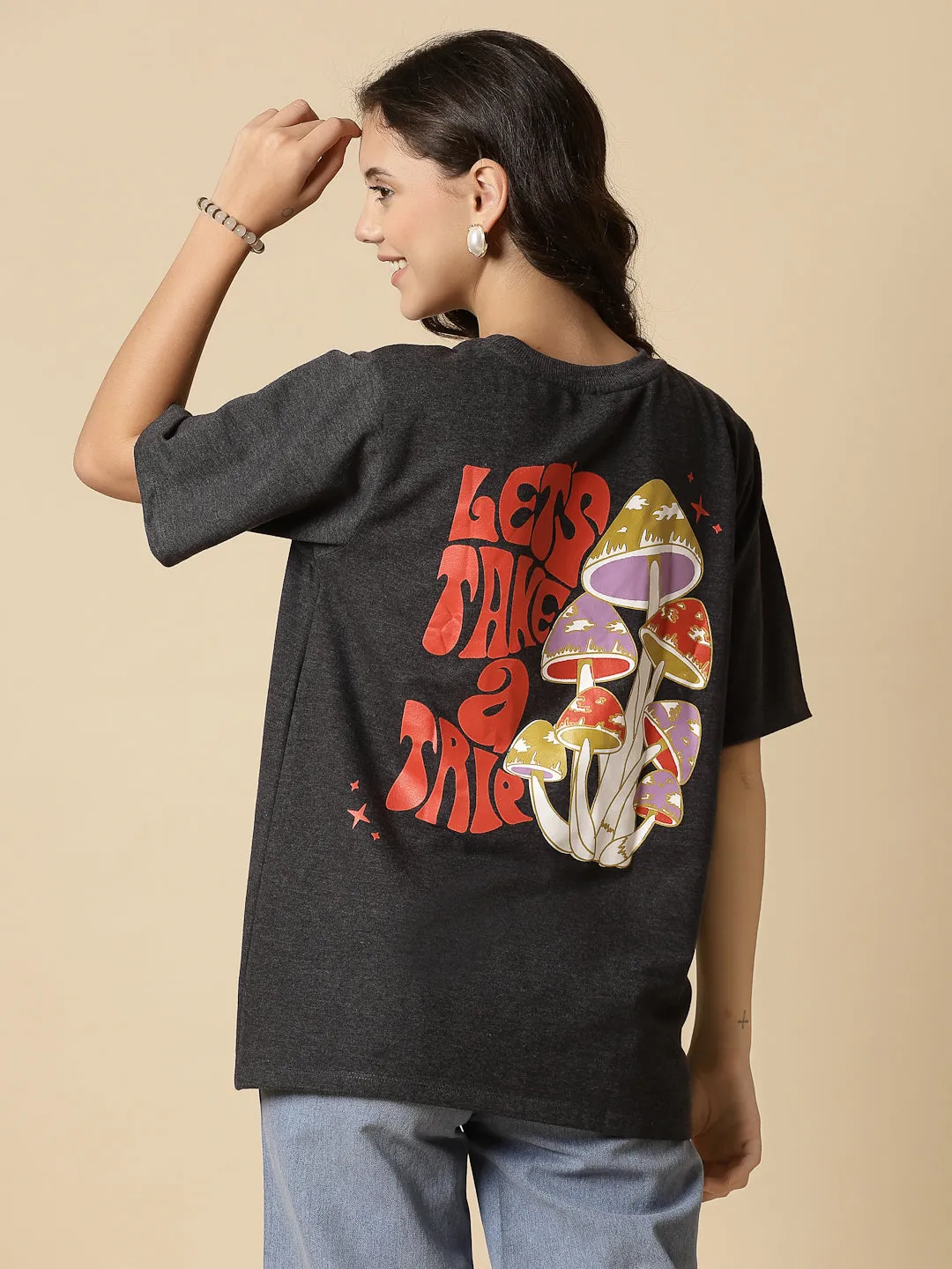 Fashionably Oversized Terry Print Tees