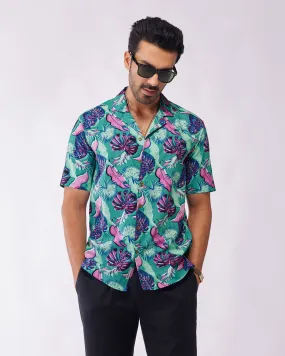 Floral Printed Shirt - Green