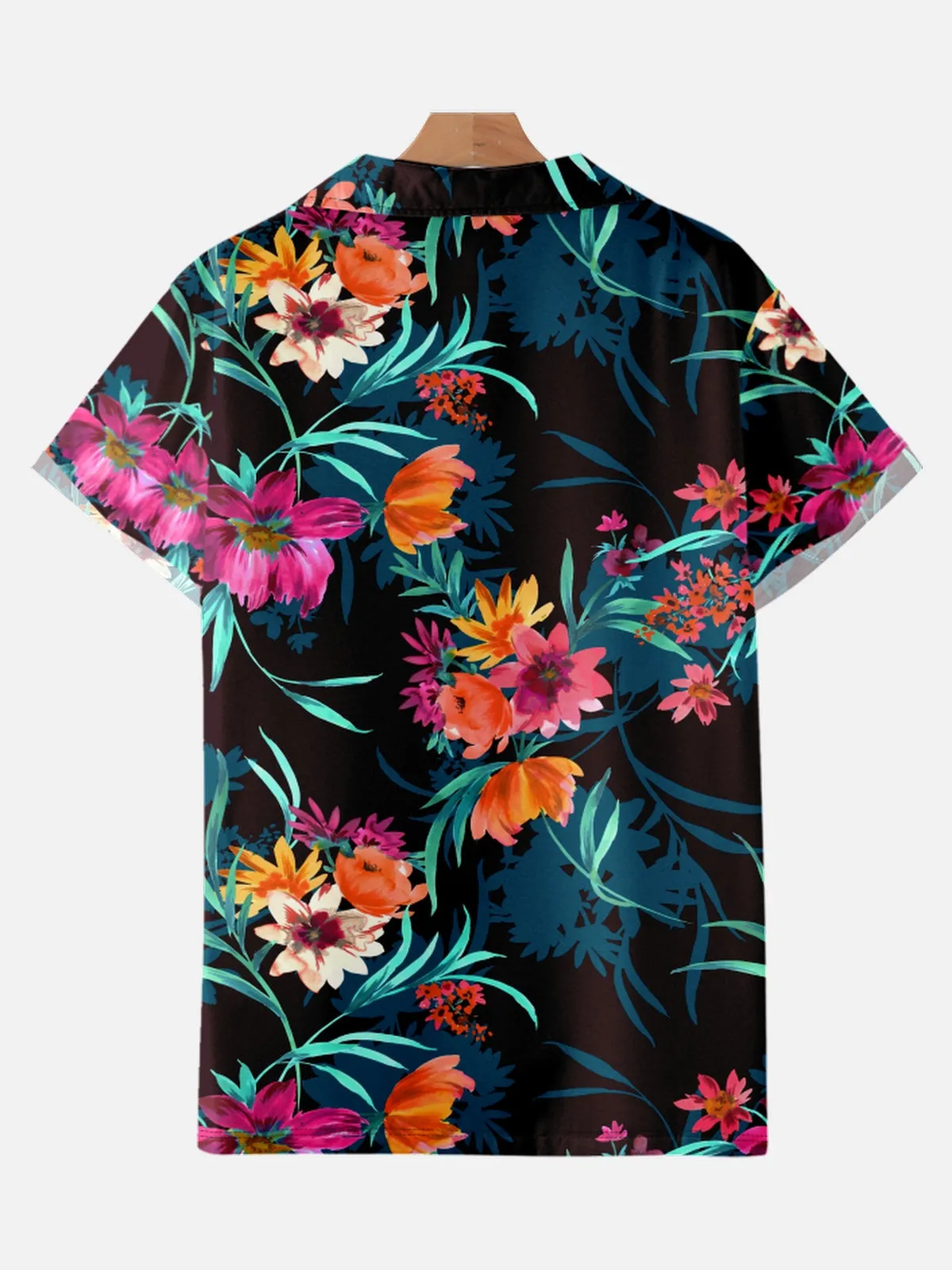 FLOWERS PRINTED ALOHA SHIRT