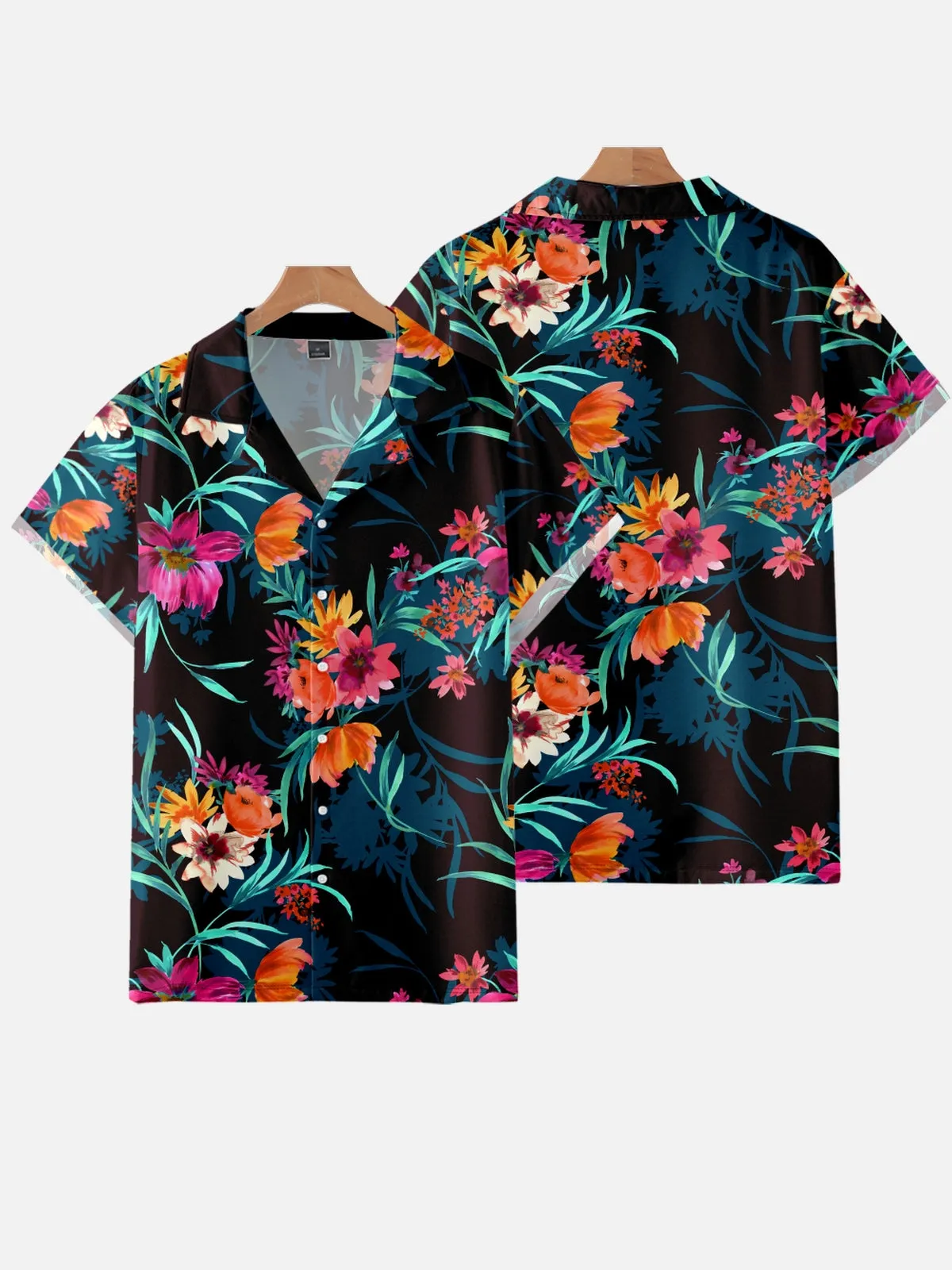 FLOWERS PRINTED ALOHA SHIRT