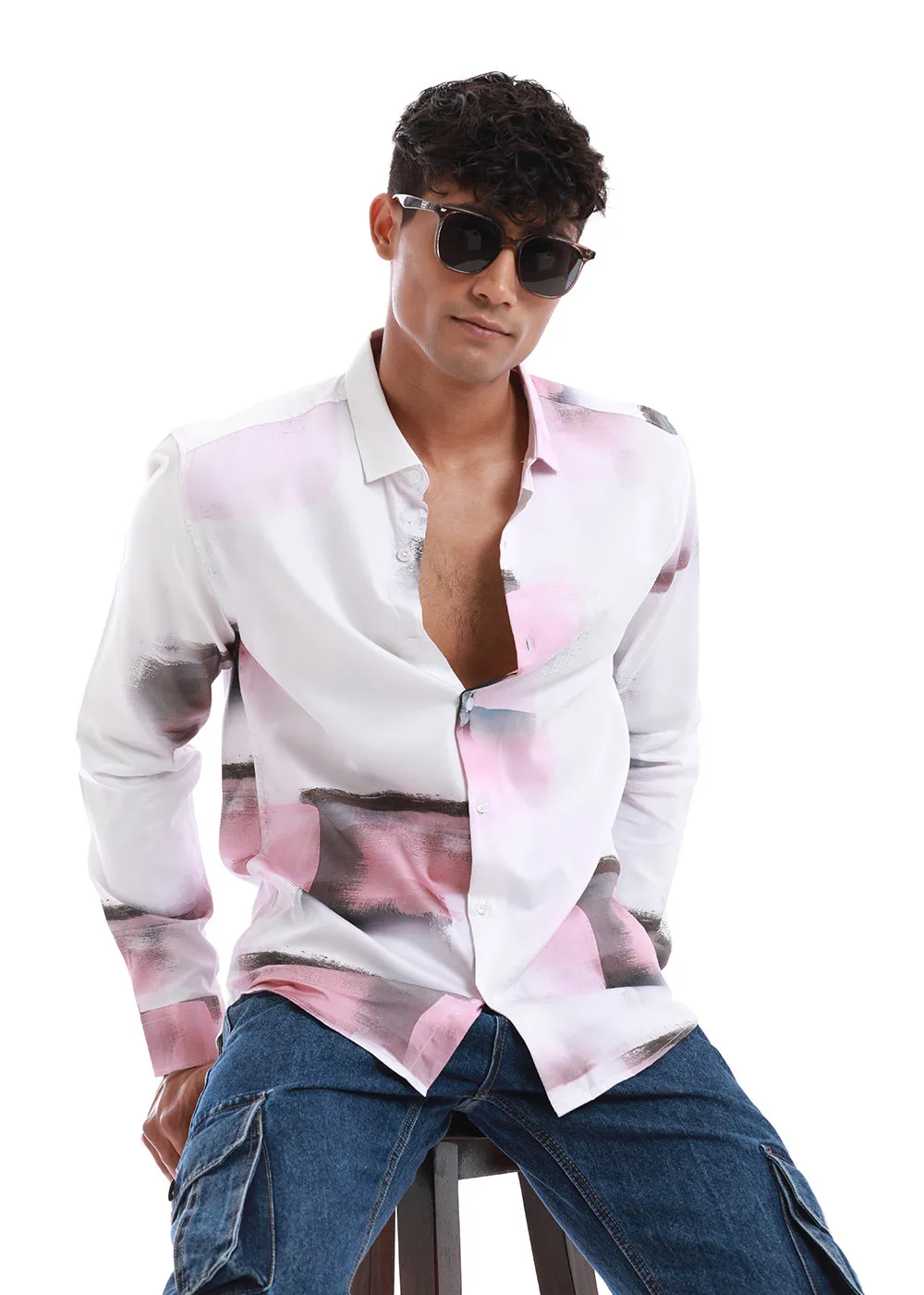 Geo-gradient Printed Shirt