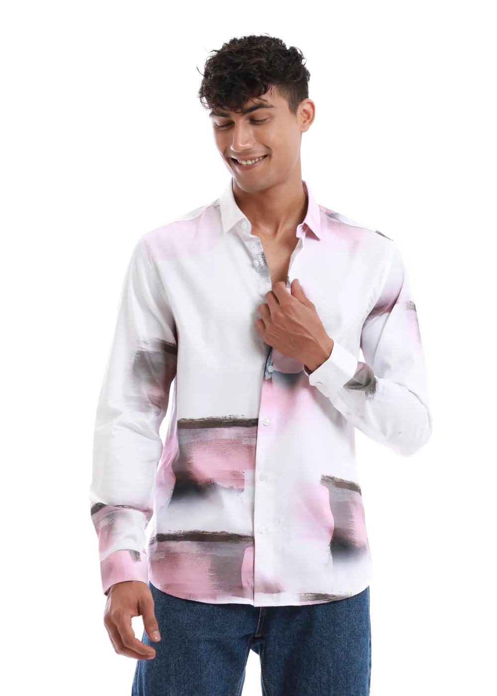 Geo-gradient Printed Shirt