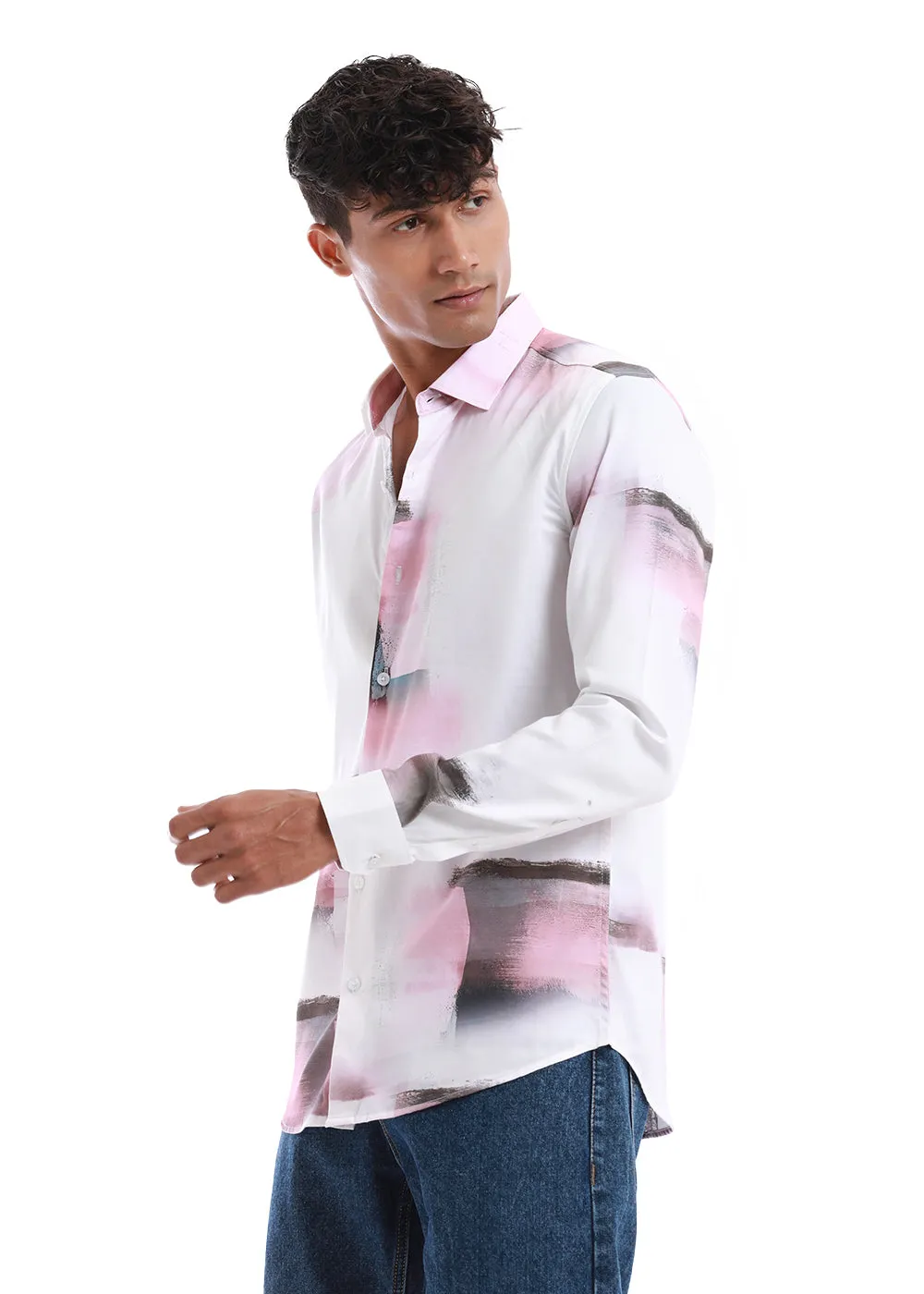 Geo-gradient Printed Shirt