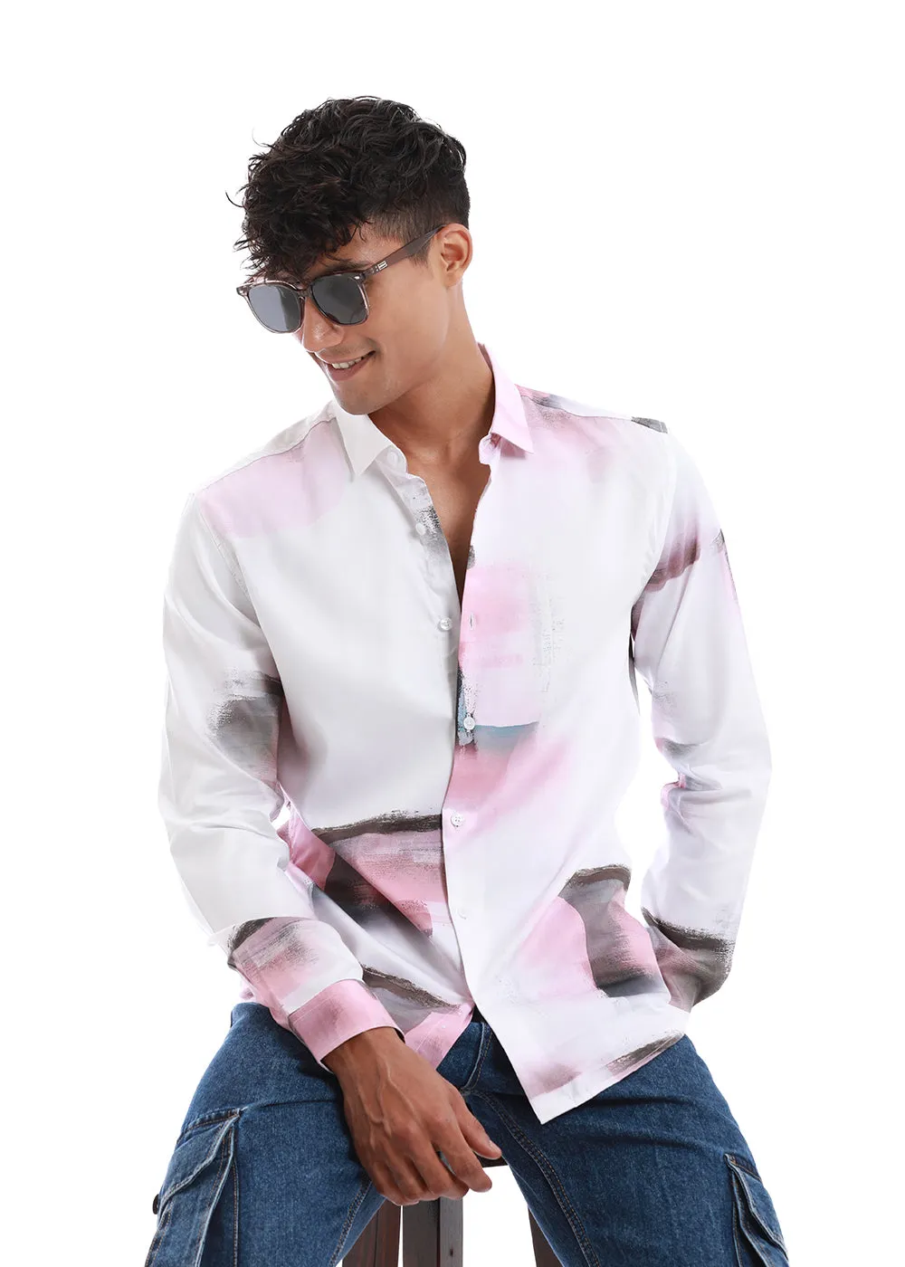 Geo-gradient Printed Shirt