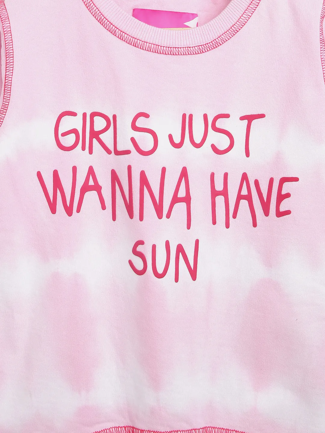 Girls Pink Printed Sweatshirt