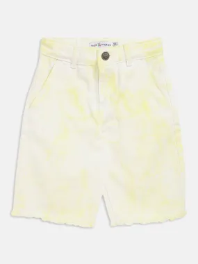 Girls Yellow Printed Shorts