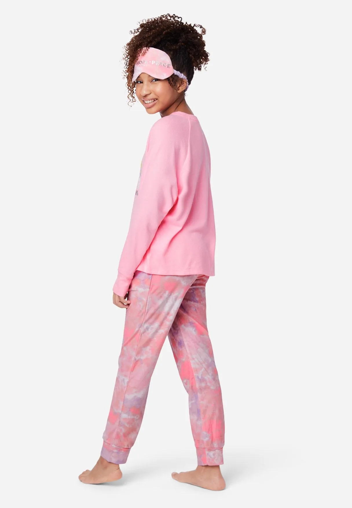 Graphic Raglan & Patterned Pajama Set