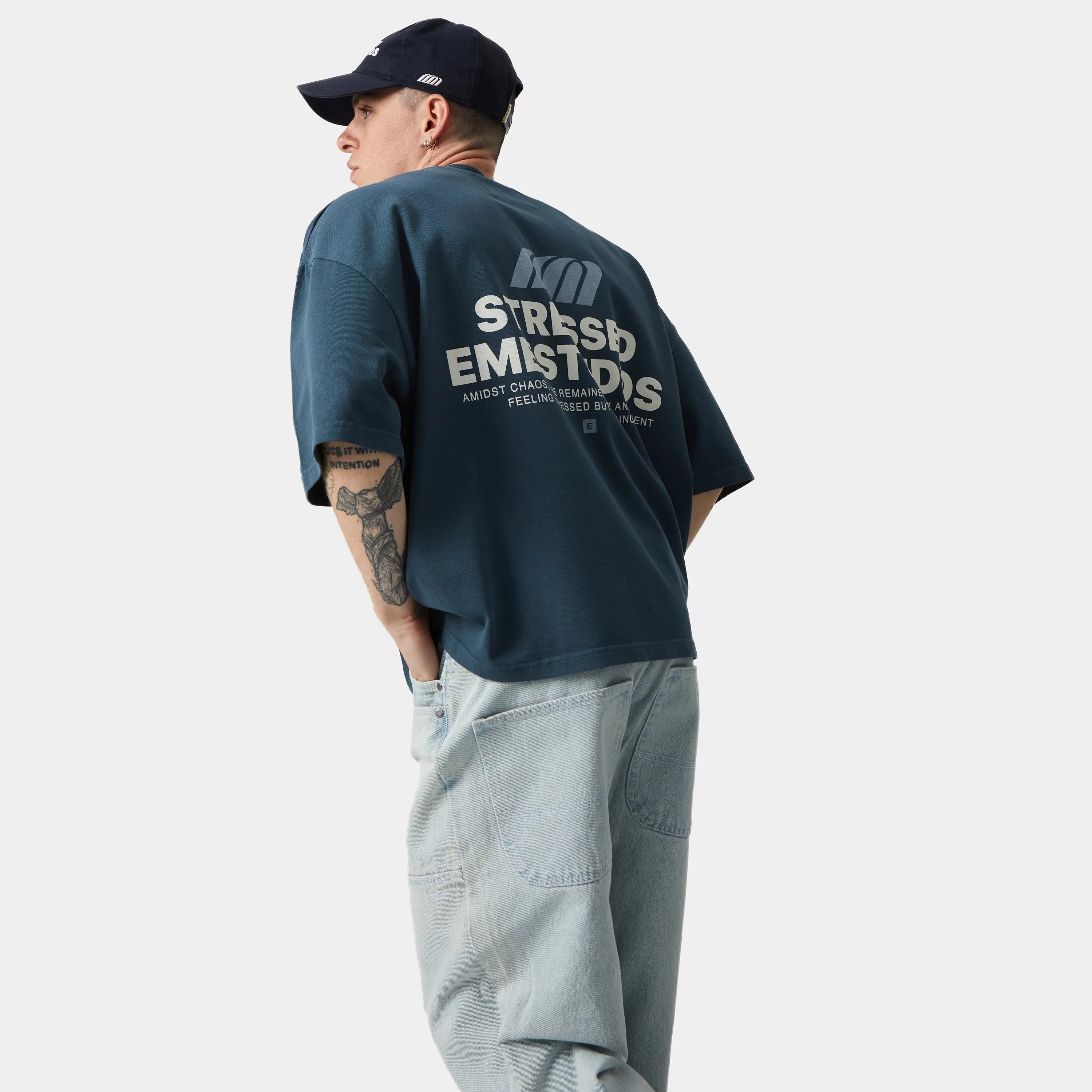 Hectic Dark Slate Oversized Tee